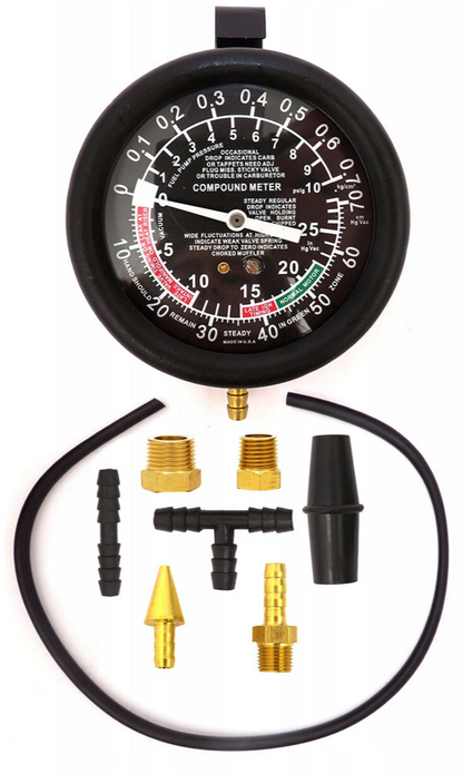 BLACK FRIDAY - Dispozitiv testare compresie sau presiune de tip Manometru cu afisaj, include accesorii, POLSKI K10589