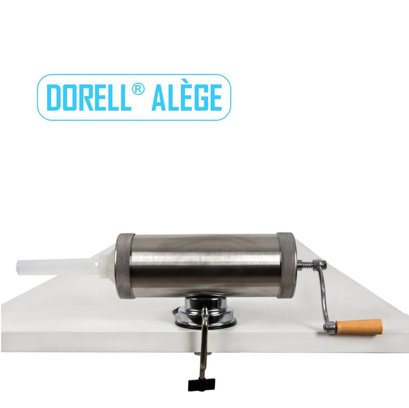 *WINTER SALE*DORELL® ALÈGE* Masina Umplut Cârnați Orizontal 2.5 kg, din Inox, + 5 Pâlnii incluse, Porc+Vita+Oaie