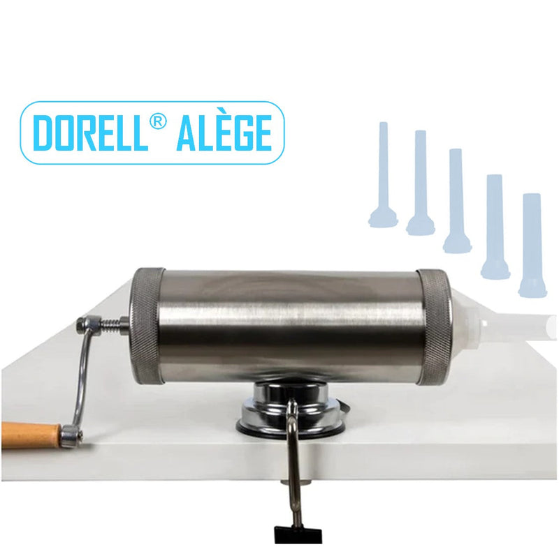 *WINTER SALE*DORELL® ALÈGE* Masina Umplut Cârnați Orizontal 2.5 kg, din Inox, + 5 Pâlnii incluse, Porc+Vita+Oaie