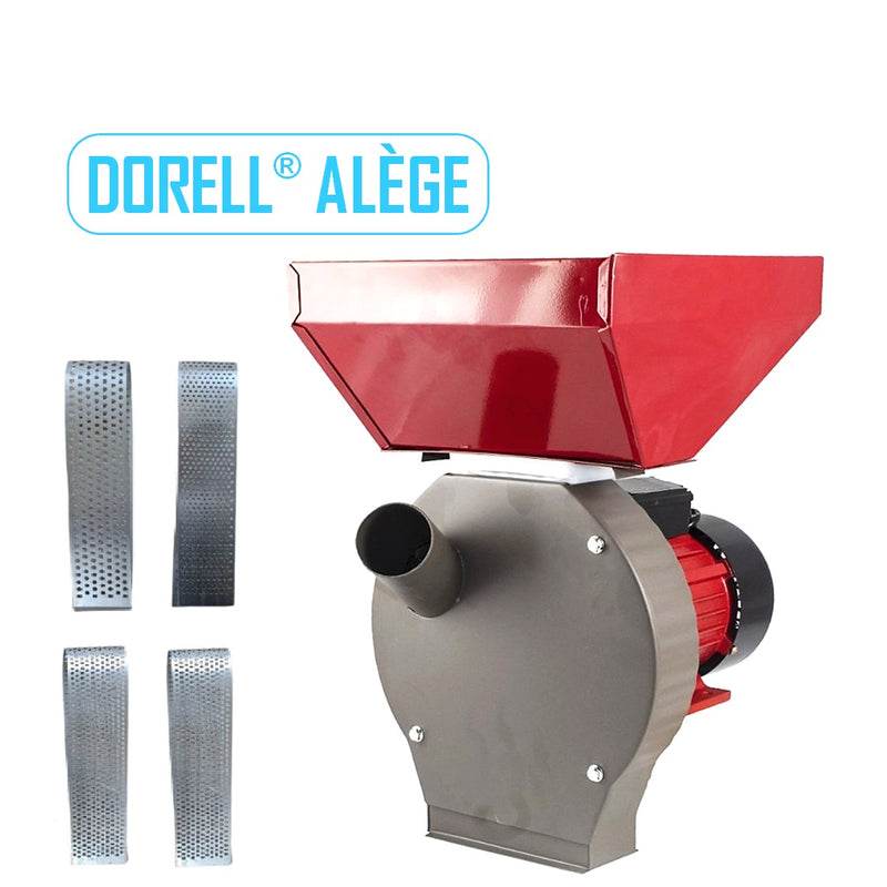 *DORELL® ALEGE* Moara cereale (2 in 1), malai-uruiala si stiuleti, cu ciocanele, GRI+ROSU - SUPER OFERTA