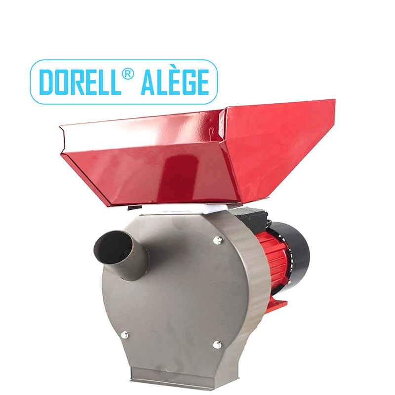 *DORELL® ALEGE* Moara cereale (2 in 1), malai-uruiala si stiuleti, cu ciocanele, GRI+ROSU - SUPER OFERTA