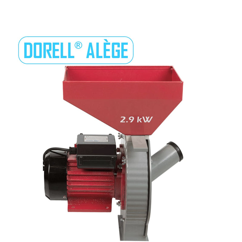 *DORELL® ALEGE* Moara cereale (2 in 1), malai-uruiala si stiuleti, cu ciocanele, GRI+ROSU - SUPER OFERTA