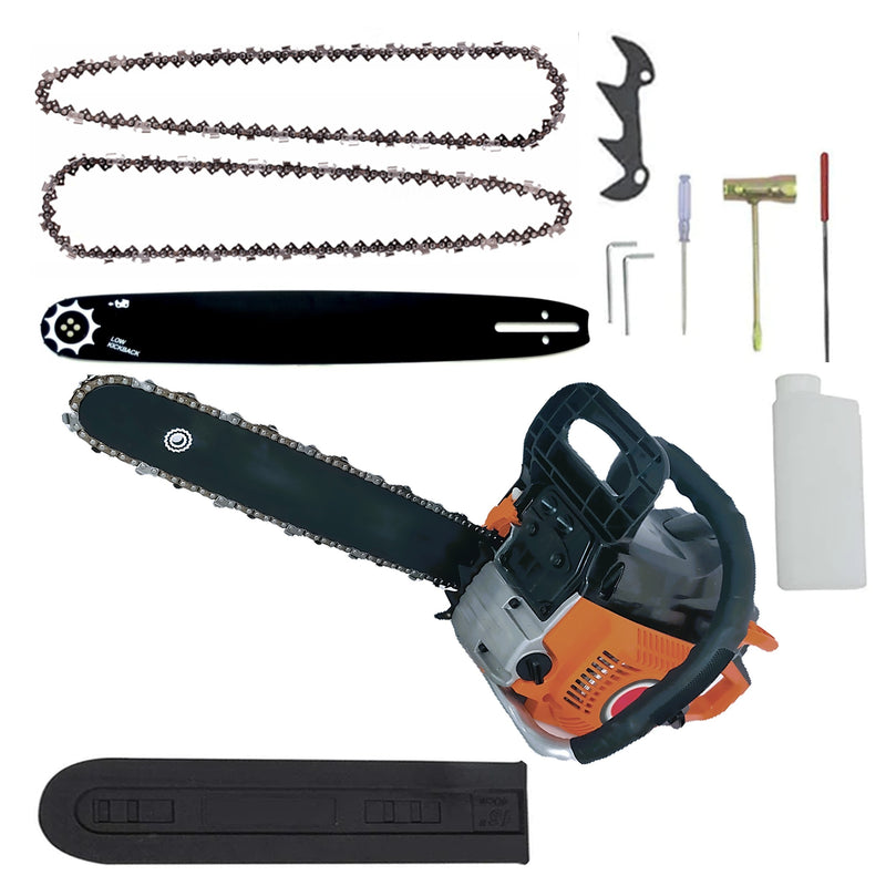 *BuzZ* SET Drujba BESTIA NEAGRA, 2 Lame si 3 Lanturi, 4.4kW, 52cc, gheara si accesorii incluse, BlackOrange