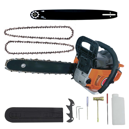 SEZONUL-OFERTELOR la SET Drujba BESTIA NEAGRA, 4.4kW, 2 lame si 3 lanturi, 52cc, gheara si accesorii incluse, BlackOrange
