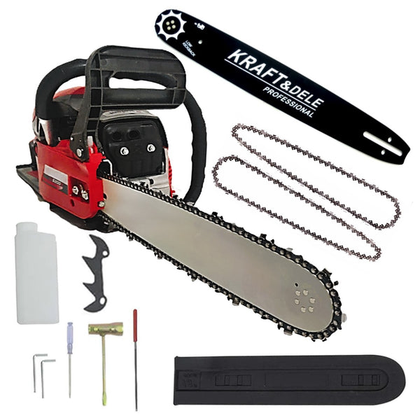 *BLACK-FRIDAY* Drujba BESTIA ROSIE cu 2 LAME si 3 LANTURI, 4.5CP, 52CC, accesorii incluse