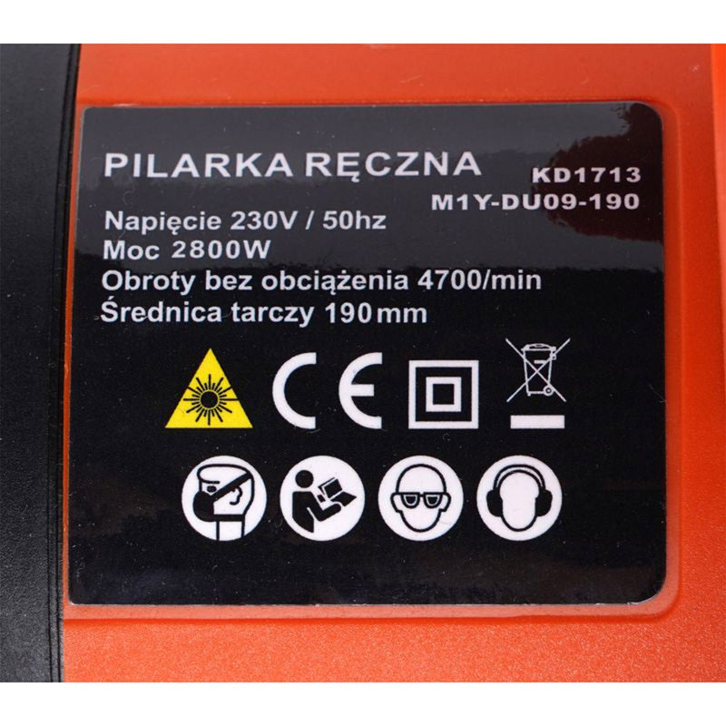 BLACK-is-BACK Fierastrau circular KRAFTSON % Import Polonia %  1713, 2800W, 4700RPM, 190mm