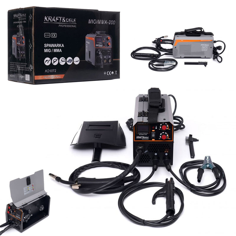 *OFERTELE-IEPURASULUI* Set Aparat de sudura cu sarma Kraft&Dele KD1872, MIG-MAG/MMA, 200A, gri + Masca Sudura Automata