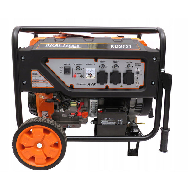 *BLACK-FRIDAY* Generator curent KRAFTSON % Import Polonia % 3121, 230V, 7CP, 4 timpi, stabilizator tensiune AVR , roti transport