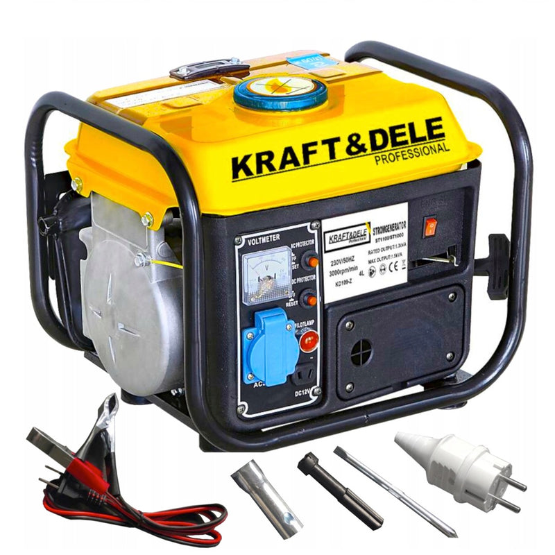 Generator curent Kraft&Dele KD109Z 1200W, 230V, 2CP, 2 timpi, Accesorii incluse