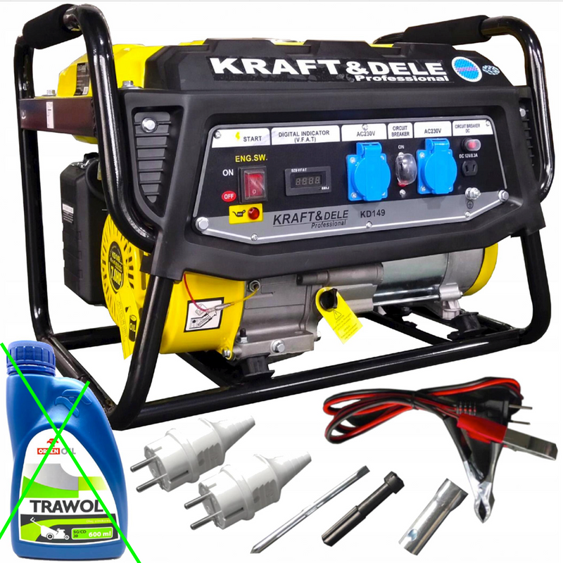 Generator curent Kraft&Dele KD149, 230V, 7CP, 4 timpi, stabilizator tensiune (AVR) ( PRODUS RESIGILAT )