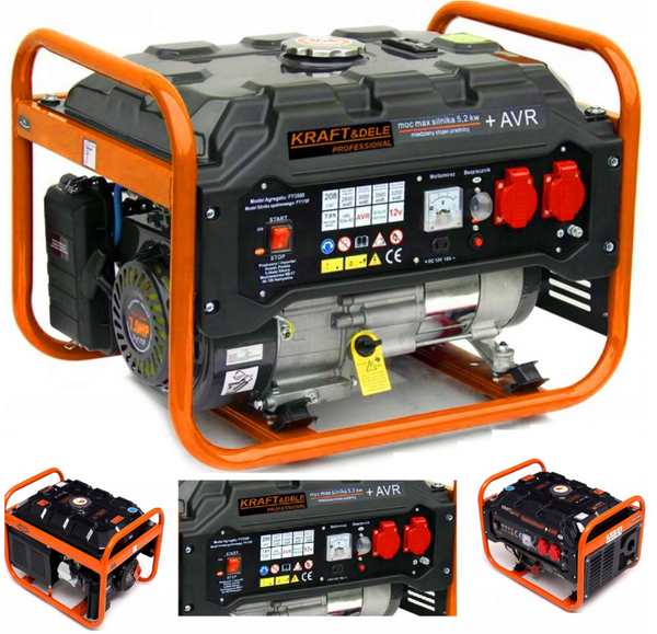 Generator curent Kraft&Dele KD160, 230V, 2800W-3500W, 7CP, 4 timpi (stabilizator de tensiune (AVR)