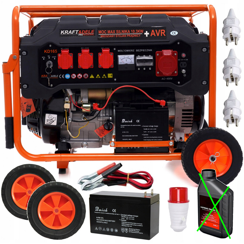 *OFERTELE-IEPURASULUI* Generator curent Kraft&Dele KD165, 220V/380V, 15CP, stabilizator tensiune (AVR), roti transport si pornire la cheie