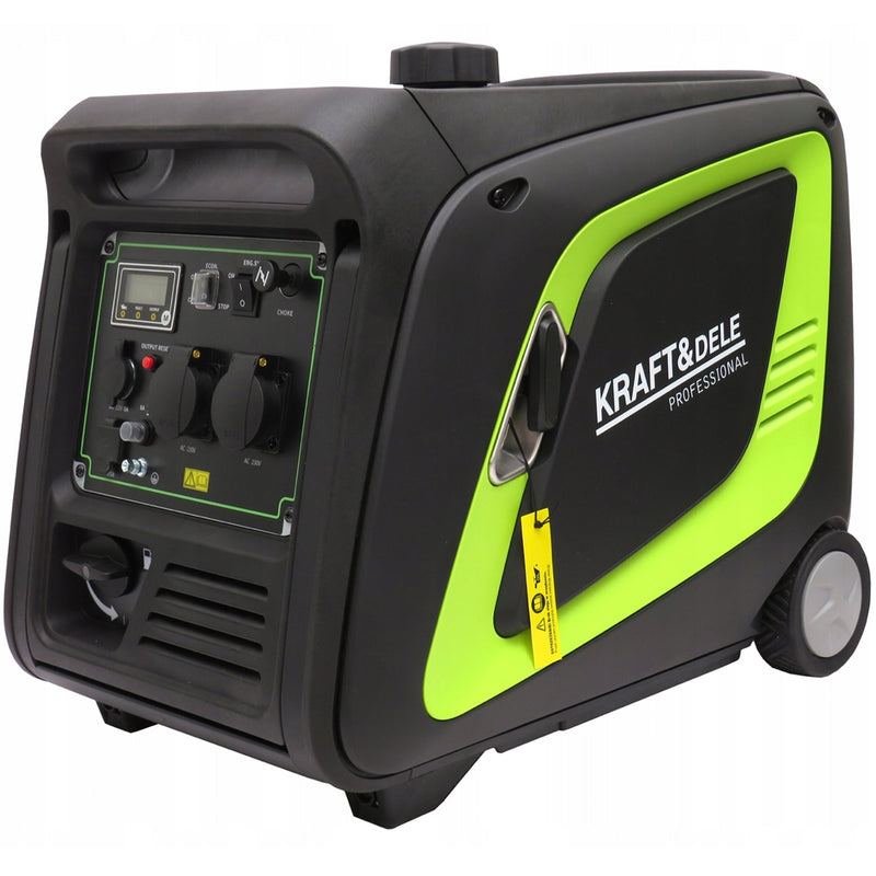 *OFERTELE-IEPURASULUI* Generator curent silentios profesional Kraft&Dele KD686, 230V, 4 timpi, stabilizator tensiune (AVR), roti transport, accesorii incluse