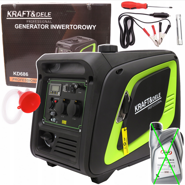 *OFERTELE-IEPURASULUI* Generator curent silentios profesional Kraft&Dele KD686, 230V, 4 timpi, stabilizator tensiune (AVR), roti transport, accesorii incluse