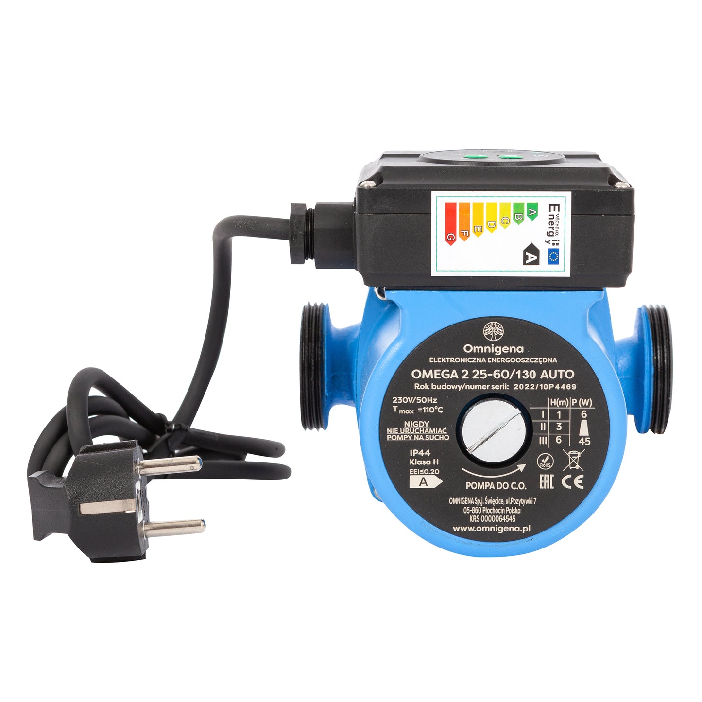 Pompa recirculare centrala Omnigena OMEGA2 25-60/130, debit 3m3/h, putere 45W