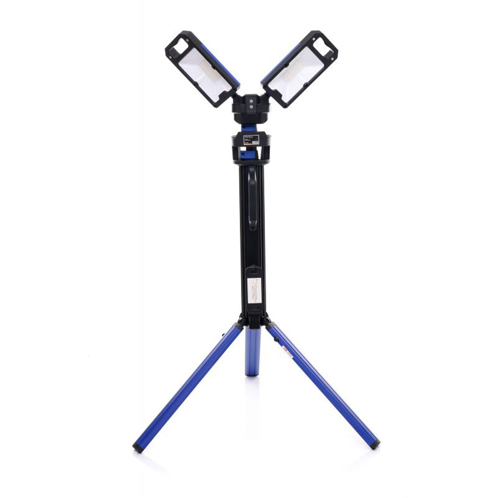 Lampa multifunctionala reincarcabila POLSKI K1265, 2 proiectoare LED, 4000Lm, acumulator 4000mAh, 6 moduri, 2 culori, cu trepied , pentru ateliere, camping, constructii etc