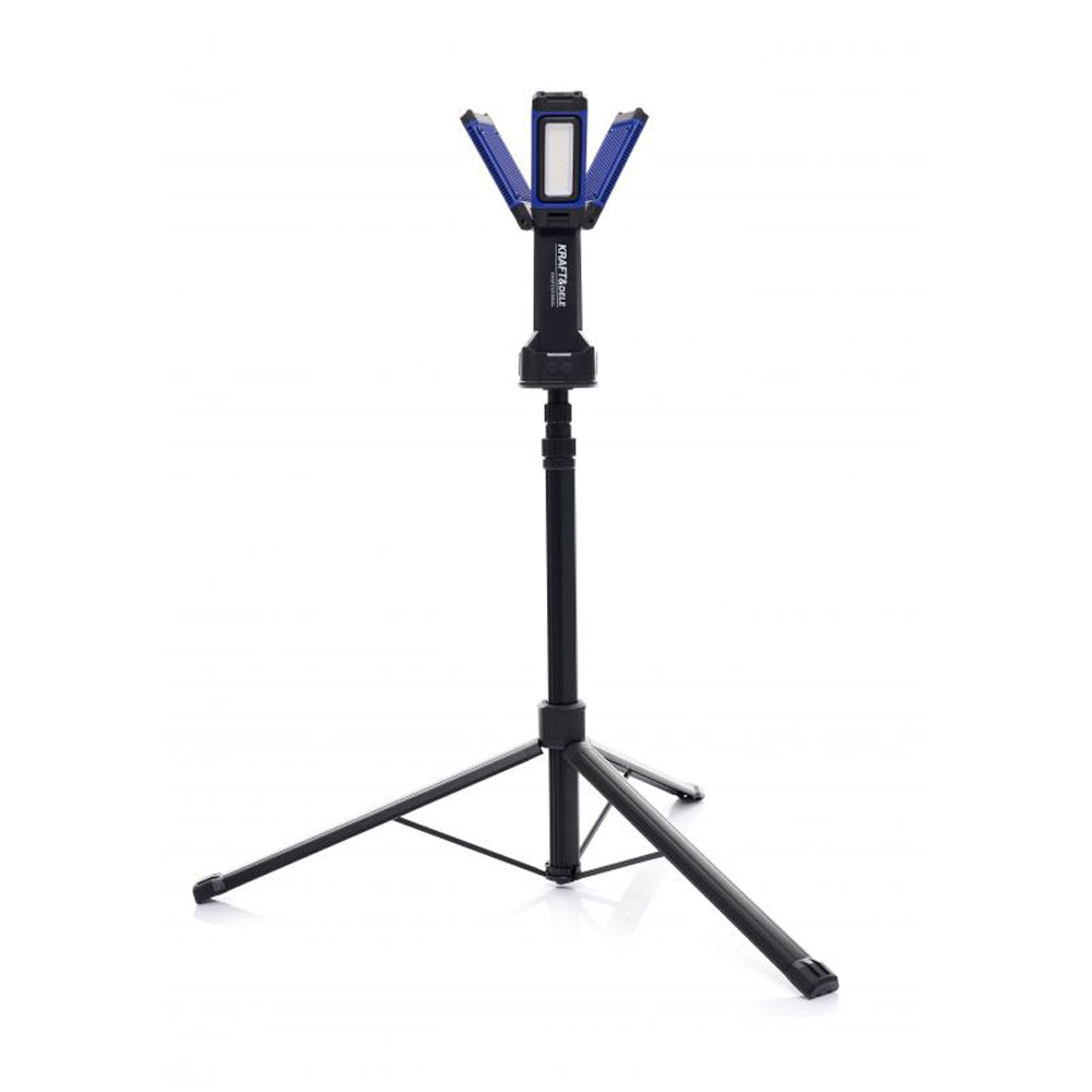 Lampa multifunctionala reincarcabila POLSKI K1268, 3 proiectoare LED, 4500Lm, acumulator 4000mAh, 3 moduri, 2 culori, cu trepied , pentru ateliere, camping, constructii etc
