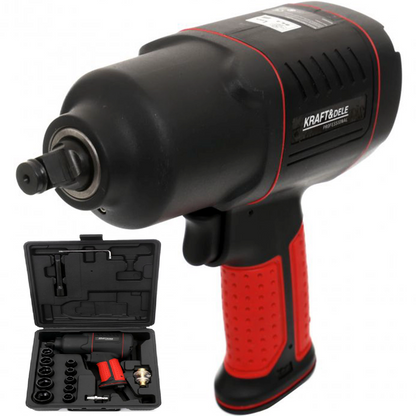 Masina insurubat pneumatica (cheie impact) 1200Nm, include 10 tubulare, 7500RPM, POLSKI K1433, Poza1