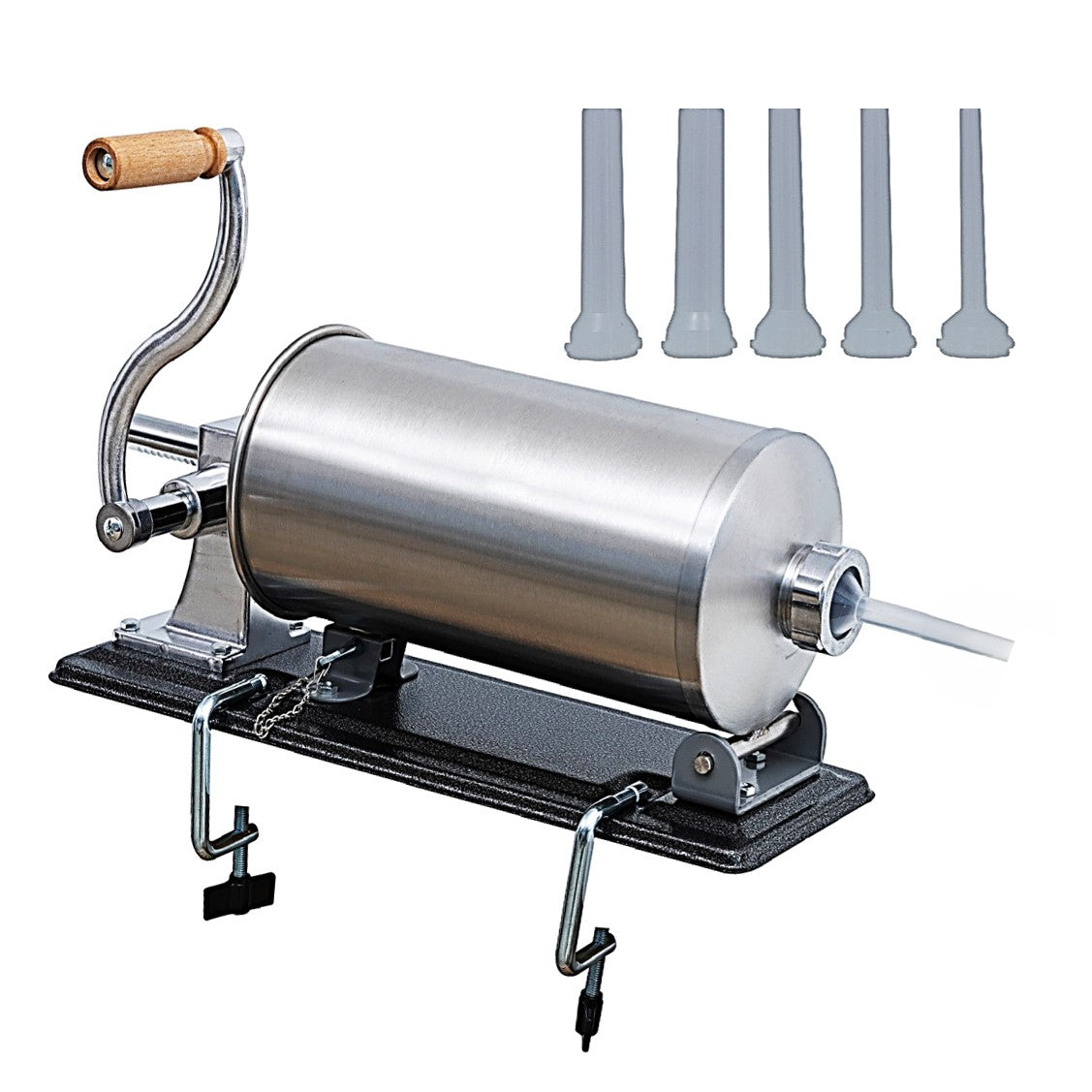*WINTER-SALE* MICUL MACELAR Recomanda - Masina de umplut carnati, 4Kg, 5xPalnii Incluse, Orizontal, inox