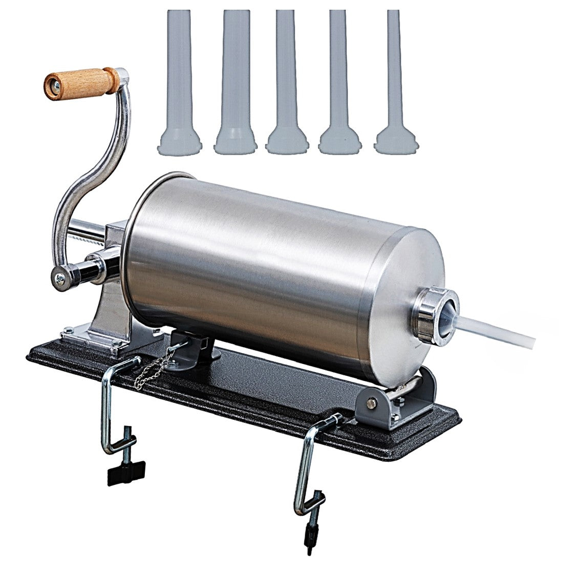 *WINTER-SALE* MICUL MACELAR Recomanda - Masina de umplut carnati, 4Kg, 5xPalnii Incluse, Orizontal, inox