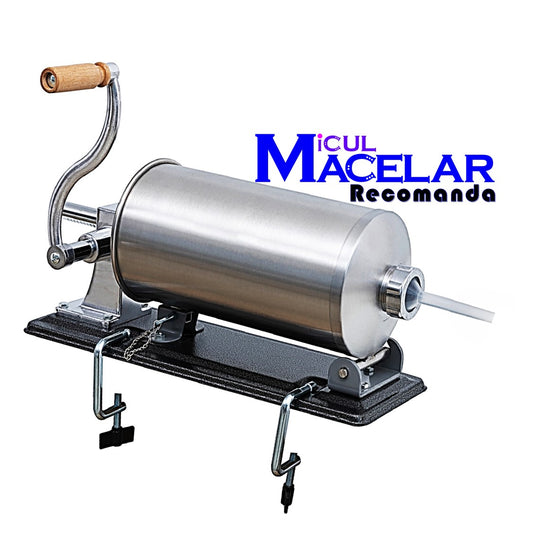 *PROMO* MICUL MACELAR Recomanda - Masina de umplut carnati, 4Kg, 5xPalnii Incluse, Orizontal, inox