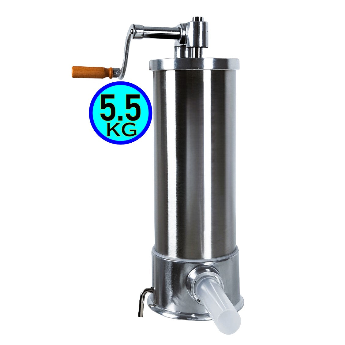 MICUL MACELAR Recomanda - Masina de umplut carnati, 5.5Kg, 6xPalnii incluse, Vertical Profi, Inox