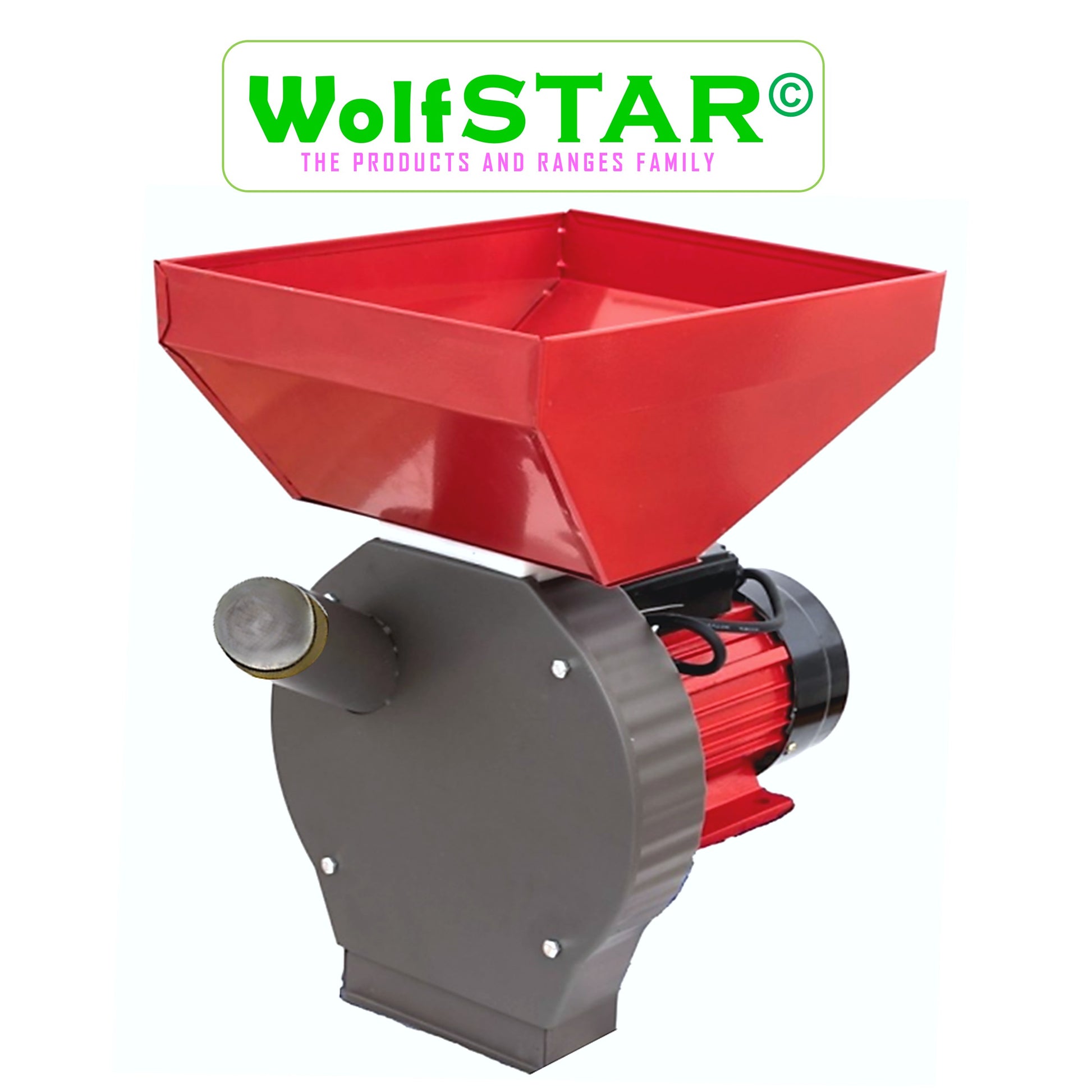 *OFERTA PRIMAVERII : 299 LEI CU TRANSPORT GRATUIT* Moara 5 SITE cereale+stiuleti (2 in 1) WOLFSTAR, 3.9KW, cu ciocanele pentru uruiala si malai, Red-Grey