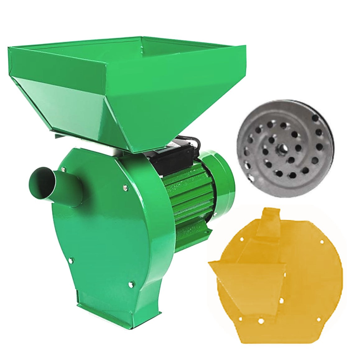 SET VÖKNER Moara cereale-stiuleti și LEGUME-FRUCTE (3 in 1), 3kW, VERDE, cu ciocanele si razatoare legume-fructe