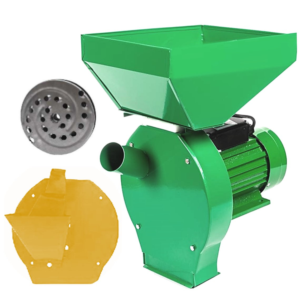 SET VÖKNER Moara cereale-stiuleti și LEGUME-FRUCTE (3 in 1), 3kW, VERDE, cu ciocanele si razatoare legume-fructe