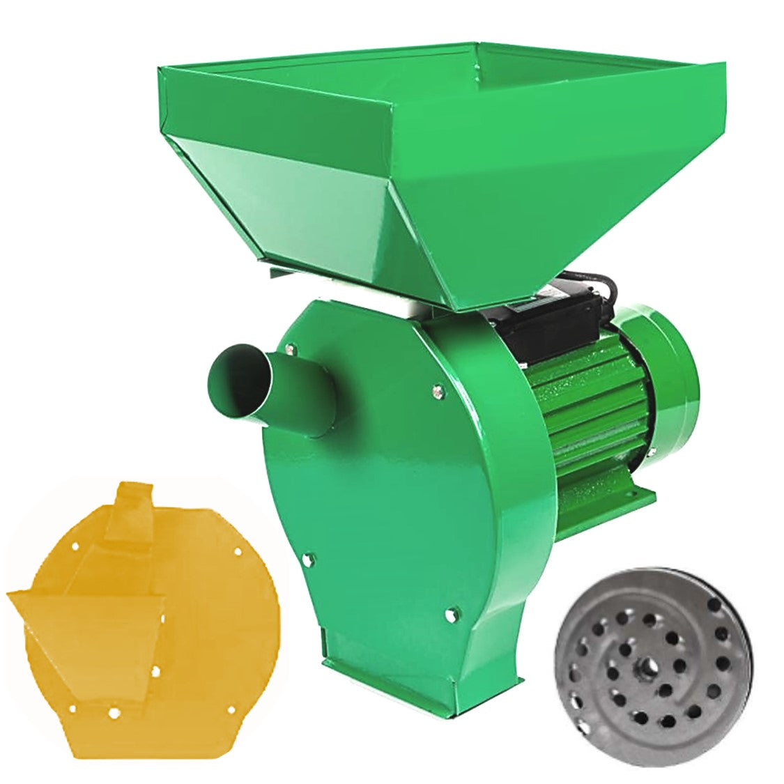 SET VÖKNER Moara cereale-stiuleti și LEGUME-FRUCTE (3 in 1), 3kW, VERDE, cu ciocanele si razatoare legume-fructe