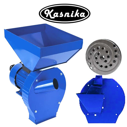 *PROMO* Set KASNIKA, Moara cereale-stiuleti și LEGUME-FRUCTE (3 in 1), 3.9kW, cu ciocanele, si razatoare legume-fructe