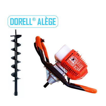 Motoburghiu DORELL® ALÈGE 6CP, PORTOCALIU, 52cc, + burghiu pamant 100mm