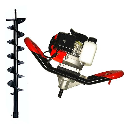 SET Motoforeza Pamant DEZMAN BLACK-RED-ED430-6CP tip Motoburghiu cu motor benzina 2 Timpi, + burghiu pamant 150mm