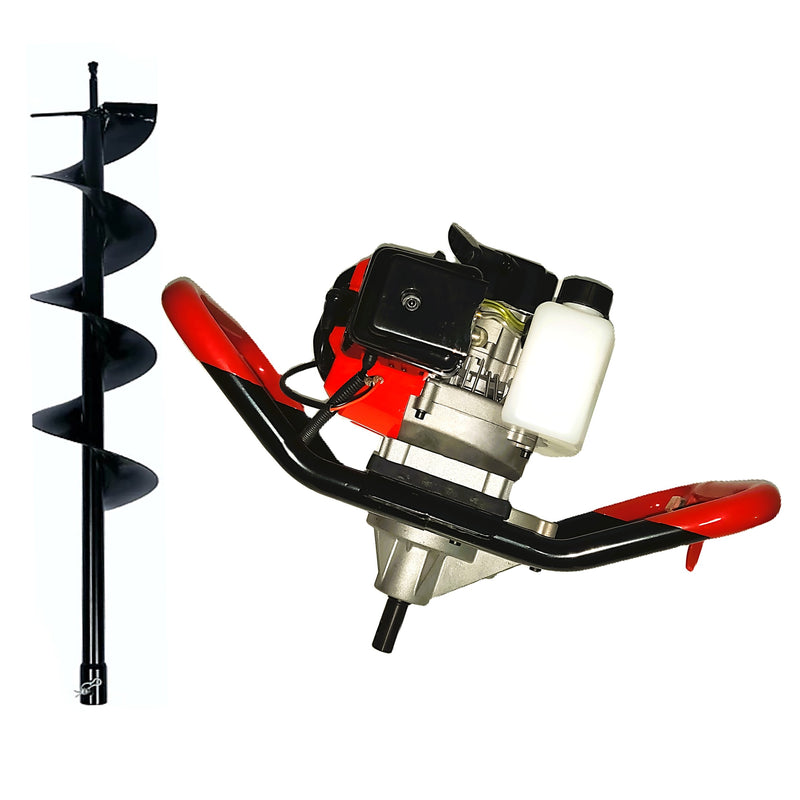 SET Motoforeza Pamant DEZMAN BLACK-RED-ED430-6CP tip Motoburghiu cu motor benzina 2 Timpi, + burghiu pamant 250MM