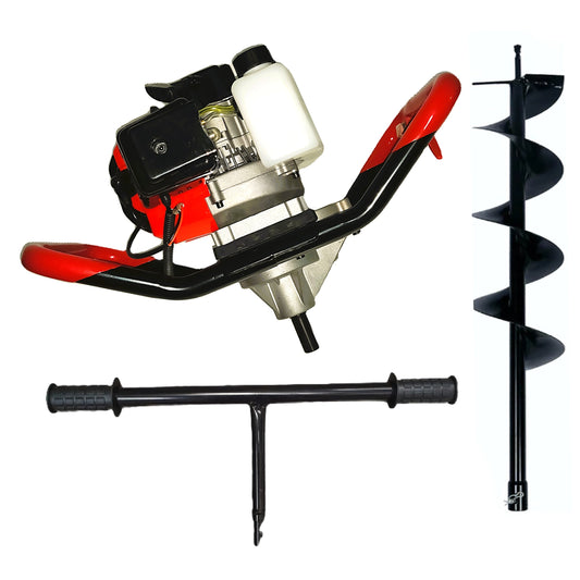 SET Motoforeza Pamant DEZMAN RED-ED430-6CP tip Motoburghiu cu motor benzina 2 Timpi, + MANER ROTIRE MANUALA, + Burghiu Pamant 250MM