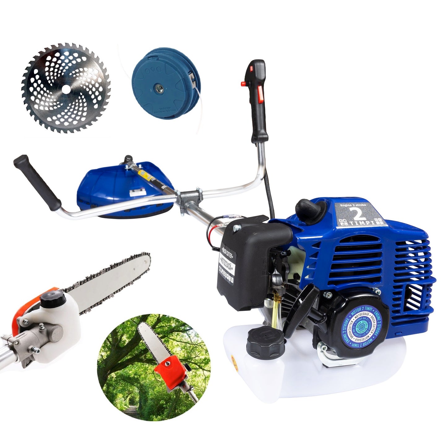 Set Motocoasa KASNIKA GTX6HP-BM-2T, BLUE, 9.5CP + Cap tip Drujba + Extra disc vidia CADOU