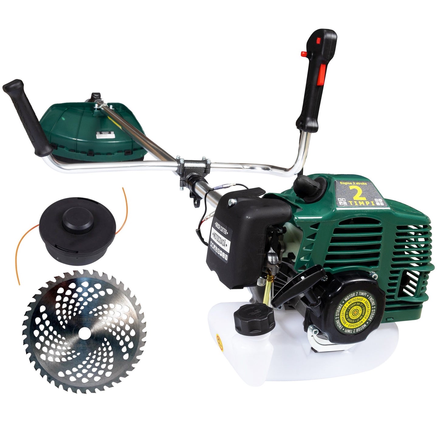 Set Motocoasa LIDERMAN GTO6HP-BM-2T, GREEN-Racing, 9.7CP + Cap tip Drujba pentru Crengi + Extra disc vidia CADOU