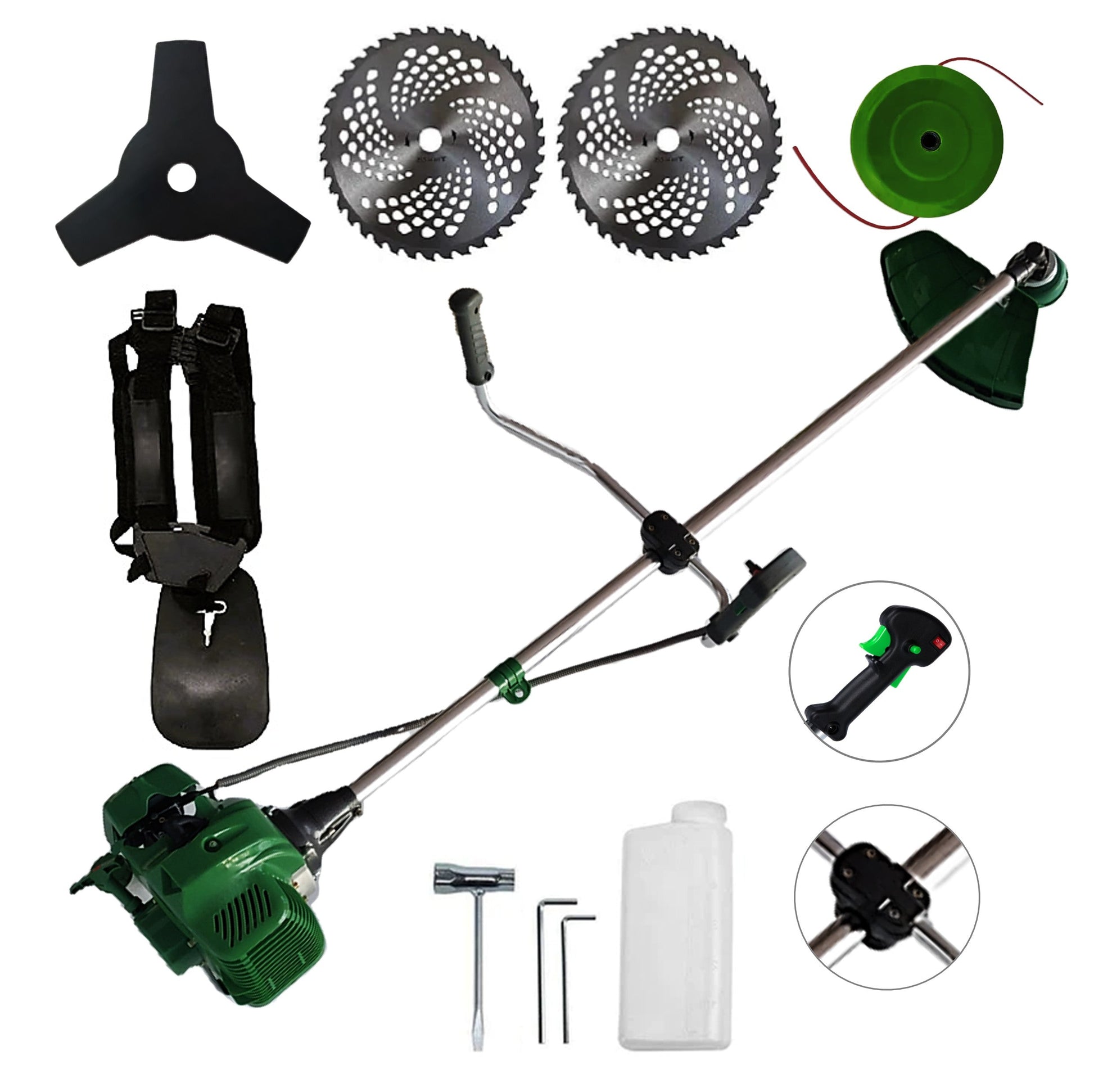 Motocoasa NUOVO-VRD VERDE 6CP, 2xDisc Vidia, Disc Stea, accesorii incluse