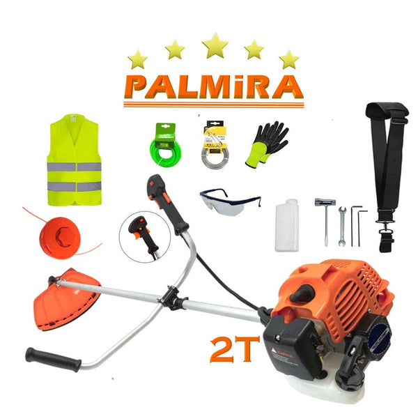 SET Motocoasa PALMiRA 6CP, motor 2 timpi benzina, 52cc, 11.000RPM + sistem taiere, EXTRA Accesorii