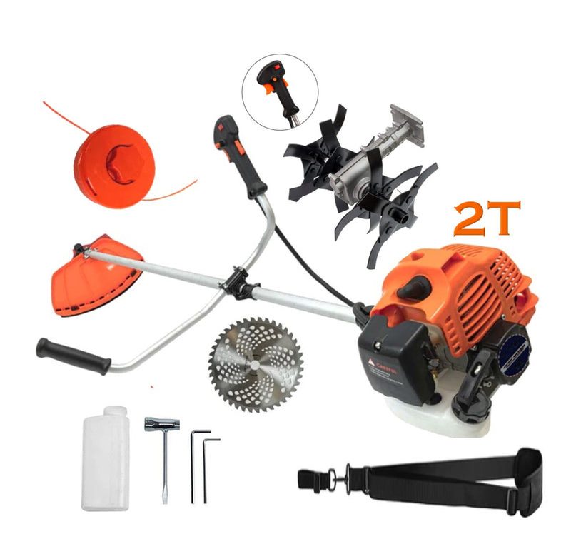 SET Motocoasa PALMiRA 6CP, motor 2 timpi benzina, 11.000RPM, + sistem taiere, BUNDLE Disc Vidia 230+Cultivator