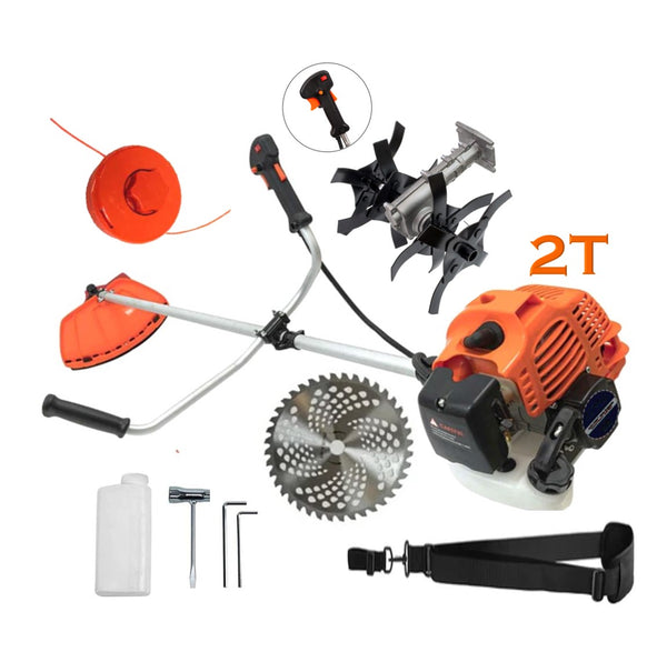 SET Motocoasa PALMiRA 6CP, motor 2 timpi benzina, 11.000RPM, + sistem taiere, BUNDLE Disc Vidia 255+Cultivator