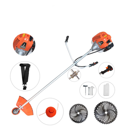 *PROMO* Motocoasa WolfSTAR© motor 2 timpi, 6CP, 52cc, 11.000RPM, Bundle Disc Vidia255+230