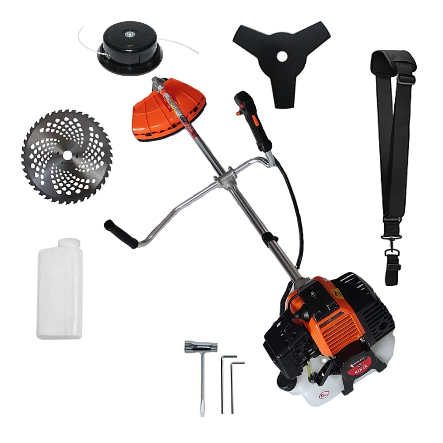 Motocoasa Multifunctionala YAMATO® JAPAN TOOLS - Model NINJA-6CP, Negru-Portocaliu, accesorii incluse