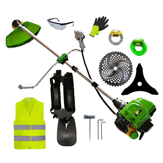 SET Motocoasa 4 Timpi Green Alpin, Motor 4 Timpi, 6CP + Sisteme Taiere si ExtraAccesorii