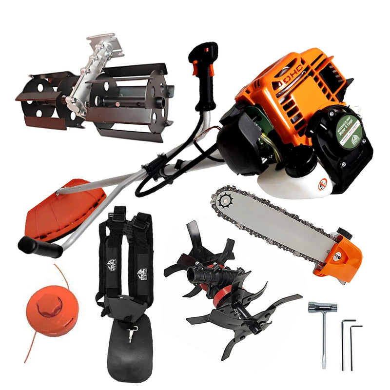 *PROMO* SET Motocoasa 4 Timpi ALPIN-PROFI Model 5650-8CP, cu accesorii, Model Nou EXTRA-USOARA, + CAP DRUJBA, PRASITOARE, CULTIVATOR, Fir Taiere