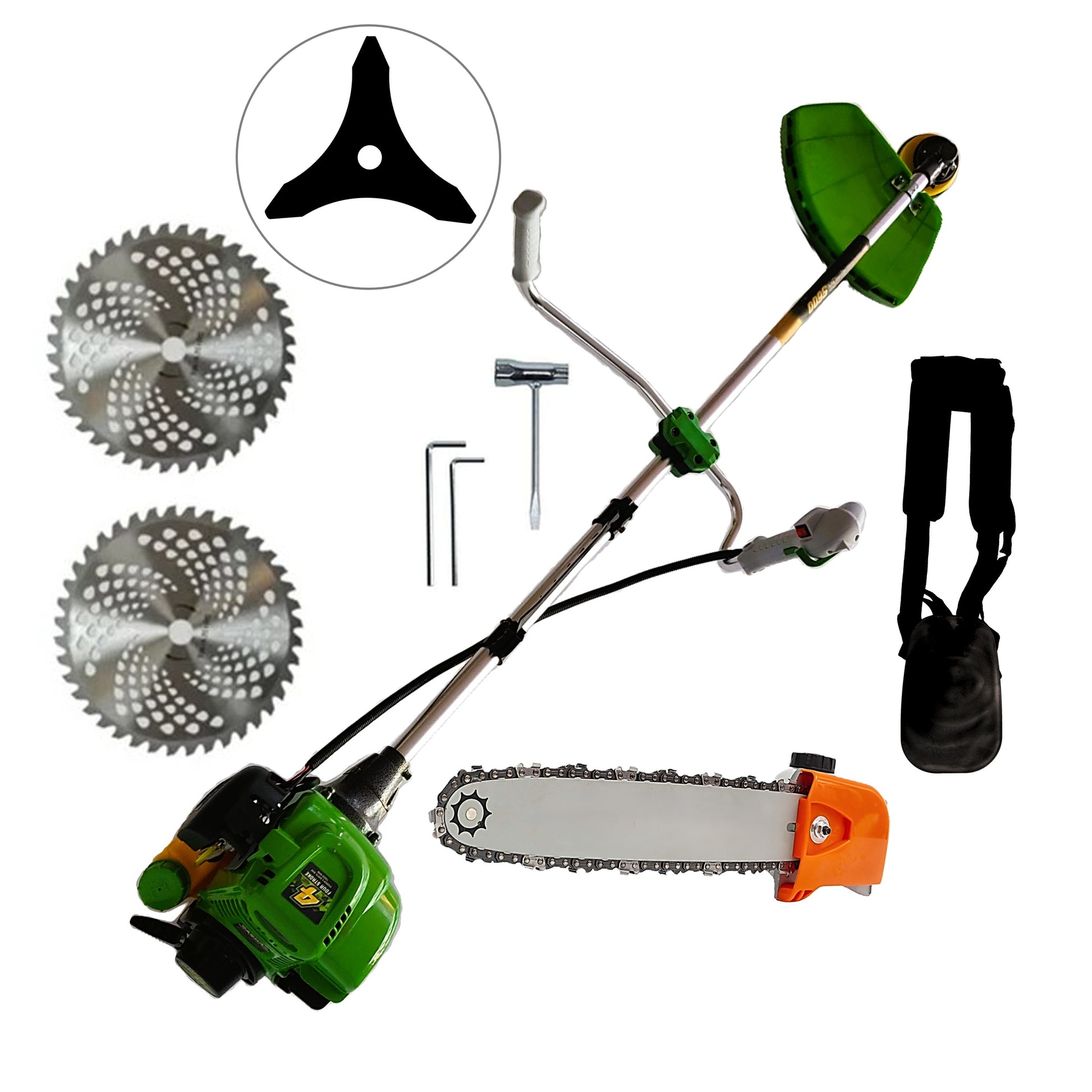Set Motocoasa KRAFTSON 4T, cu Motor 4 Timpi, 6CP, Disc Vidia D230mm, Cap Drujba