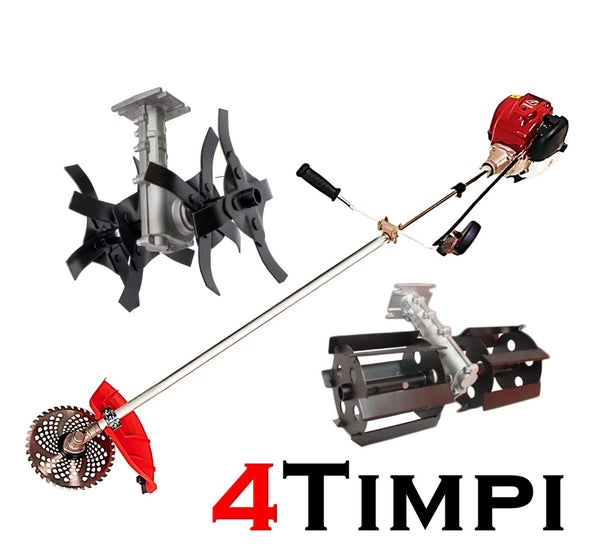 Set Motocoasa Kraftson C-Tech 5600, motor 4 Timpi, 62cc, 7.5CP + Prasitoare + Cultivator