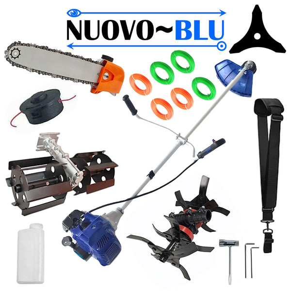 CULTIVATOR PREMIUM+CAP DRUJBA+PRASITOARE+Motocoasa NUOVO-BLUe Fuel-Economy 3.4CP, Disc Stea, EXTRA FIR TAIERE