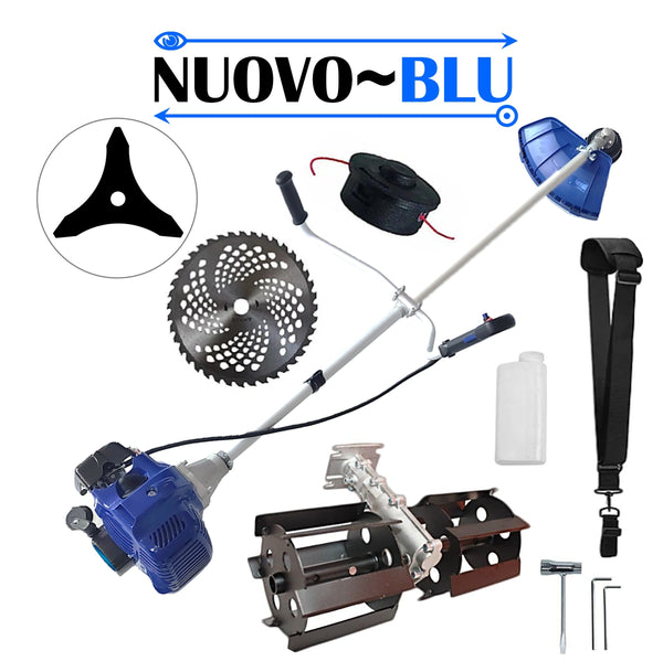 PRASITOARE+Motocoasa NUOVO-BLUe Fuel-Economy 3.4CP, Disc Vidia, Disc Stea, accesorii incluse