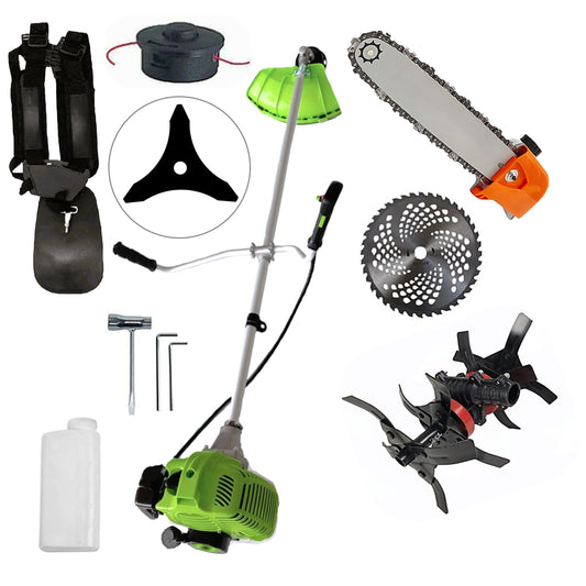 CULTIVATOR PREMIUM+CAP DRUJBA+Motocoasa NUOVO-VRD Green Fuel-Efficient 3.4CP, Disc Vidia, Disc Stea, accesorii incluse